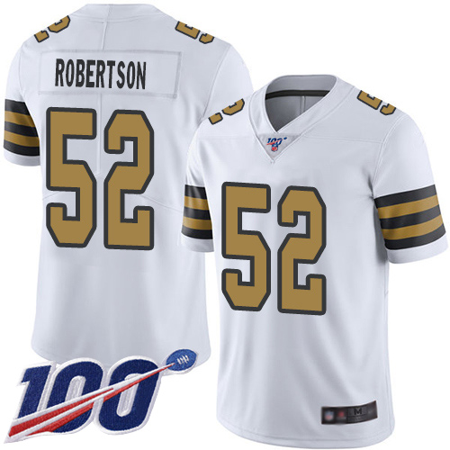 Men New Orleans Saints Limited White Craig Robertson Jersey NFL Football #52 100th Season Rush Vapor Untouchable Jersey->new orleans saints->NFL Jersey